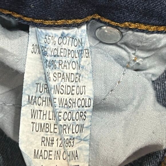 Indigo Rein, Dark Blue Wash Jeans Shark Bite Raw Cut Ankle Junior Women’s 9 - Picture 4 of 12